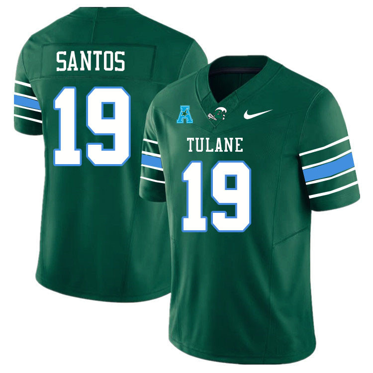 Tulane Green Wave #19 Cairo Santos College Football Jerseys Stitched Sale-Green